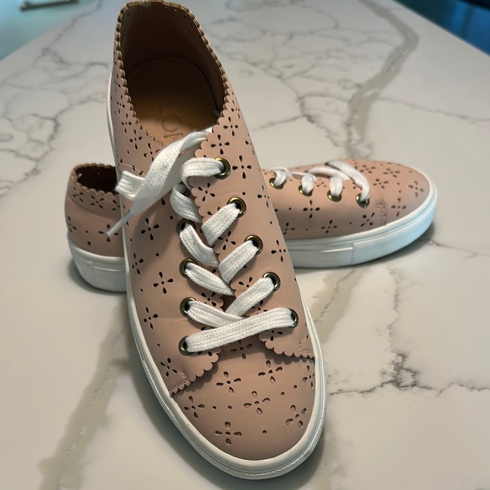 LOFT Pink and White Casual Sneakers